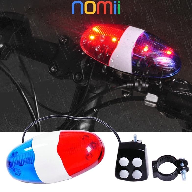 ''Terlaris" Lampu Klakson Sepeda Multifungsi- 6 Led Sirine Polisi + 4 Sound Warning System Untuk Sep