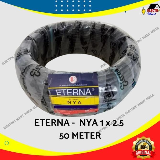 [Expert] Eterna Kabel Listrik Hitam Tunggal NYA 1 X 2.5 MM 1 ROLL