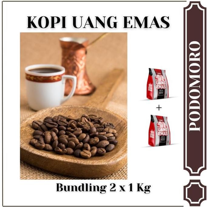 

Kopi Uang Emas Spesial Kopi Hitam Paket Hemat kemasan 1 Kg x 2 pack - Kopi hitam Bubuk Coffee Robusta
