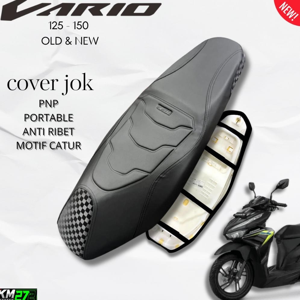KM272 Sarung Jok Motor Vario 125 & 160 LED Anti Ribet / Cover Jok Vario 125 OLD Pemasangan Mudah AST