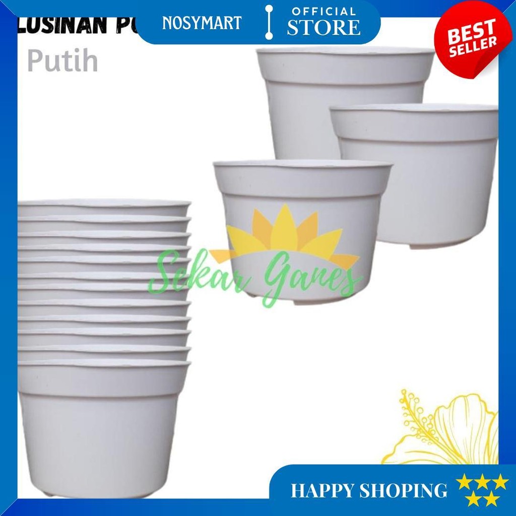 Promo Lusinan Pot Bunga 20 Putih Polos Pot Bunga Hias Grosir Murah Plastik Lusinan Pot 20 Bibit Term