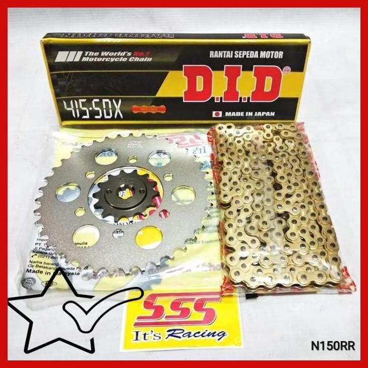 [WMK] GEAR SET SSS [415] NINJA 150 R / RR + RANTAI DID 415 SDX