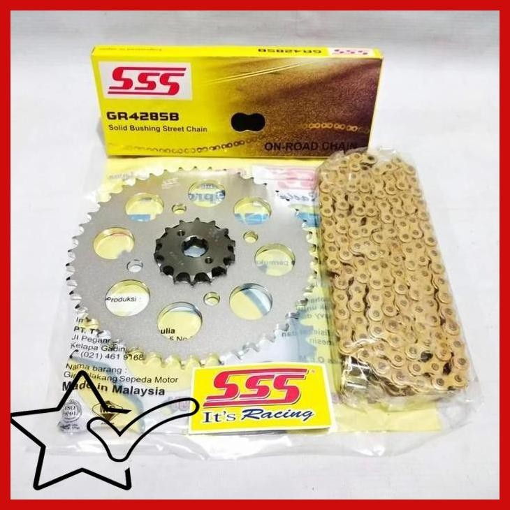 [WMK] GEAR SET SSS CB150R - CB150R LED - CBR150 RANTAI SSS GOLD