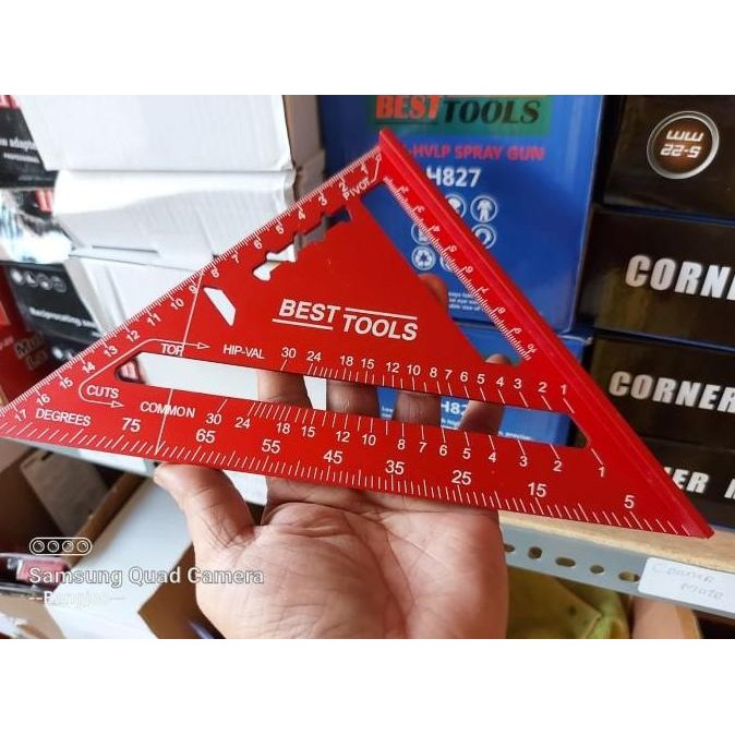 

[Expert] speed square 7" black penggaris siku tukang segitiga multi fungsi