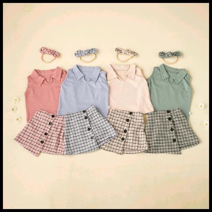 Terlaris Setelan Bayi Zee Jkt48 Bahan Katun Knit Bonus Headband 0-12 Bulan Good Quality