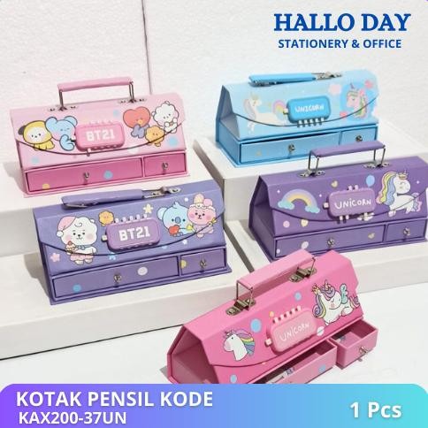 

HD Kotak Pensil Karton+Kode Kunci/Tempat Pensil/ Pensil Case Code Pin