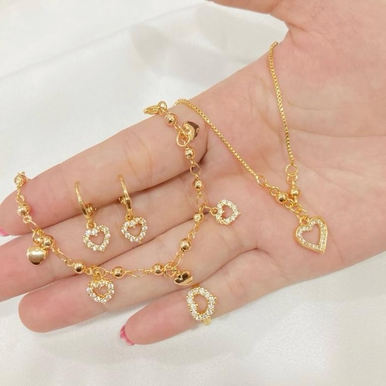 Qolby titanium Set perhiasan love anak full permata QT46 DiM
