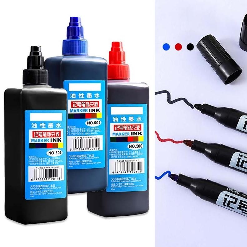 500ml Isi Tinta Spidol For Refill Tinta Spidol Tinta Refill Spidol Whiteboard Tinta Spidol Biru/Hita