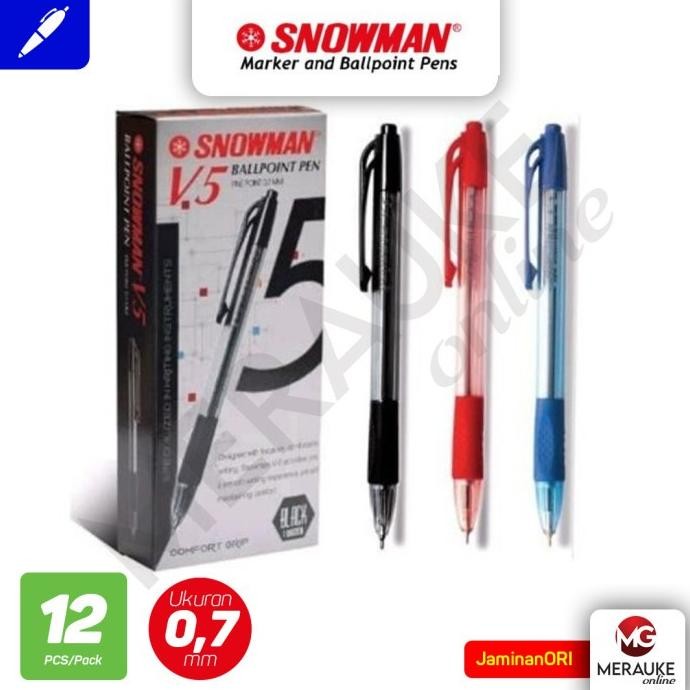 

Ballpoint Snowman V-5 0.7 H/M/B 12 Pcs DiM