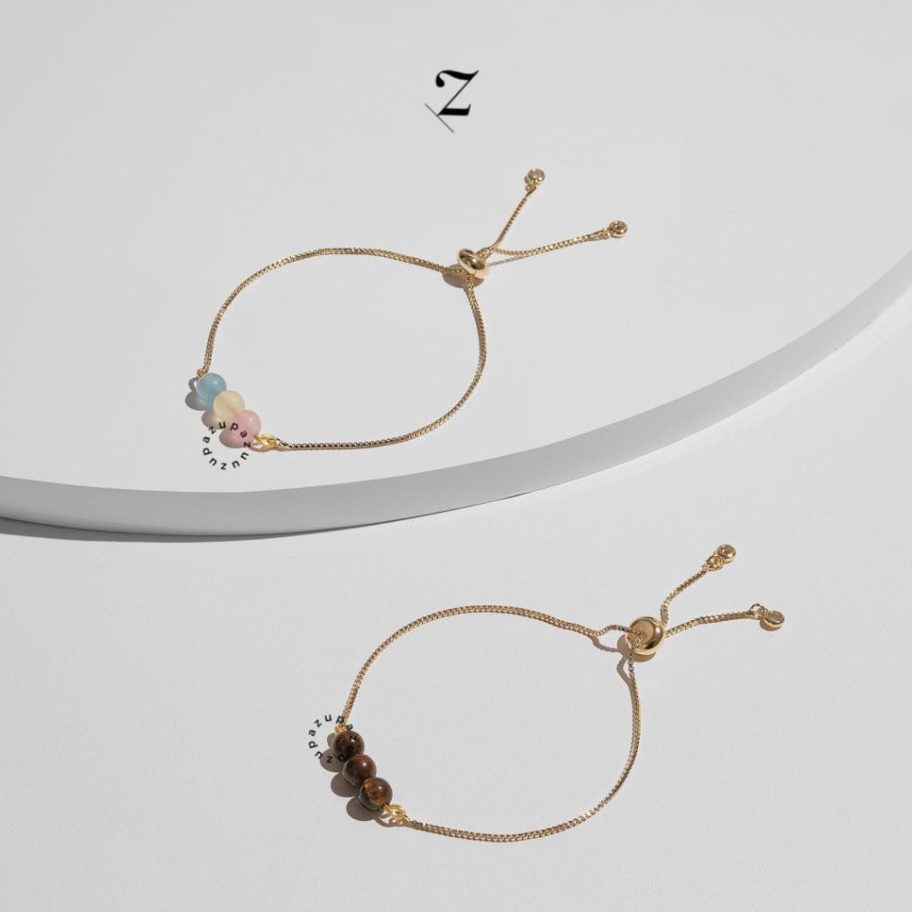 Zupazupazuu Adjustable Reguler Bracelet II - Gelang Crystal Bracelet Platinum Silver Gold [Petite] W