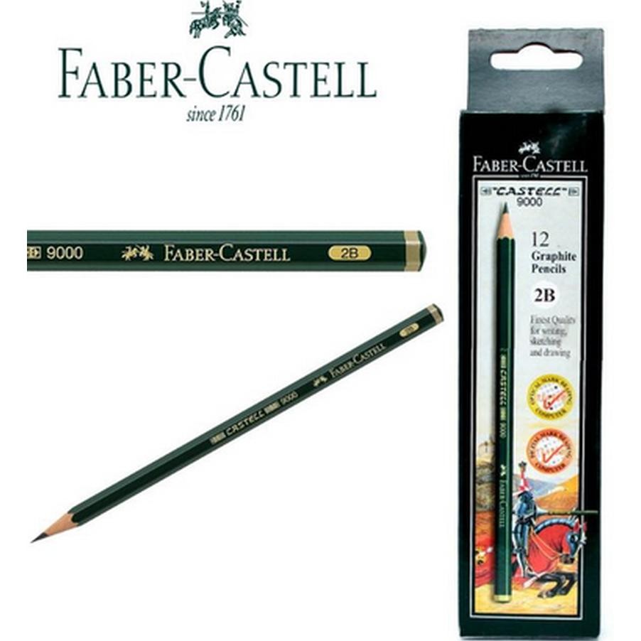 

(12 PCS / 1 PAX) Pensil Kayu Ujian Faber Castell 2B - HB Asli / Graphite Pencils Faber Castell Original 9000 Ori DiM