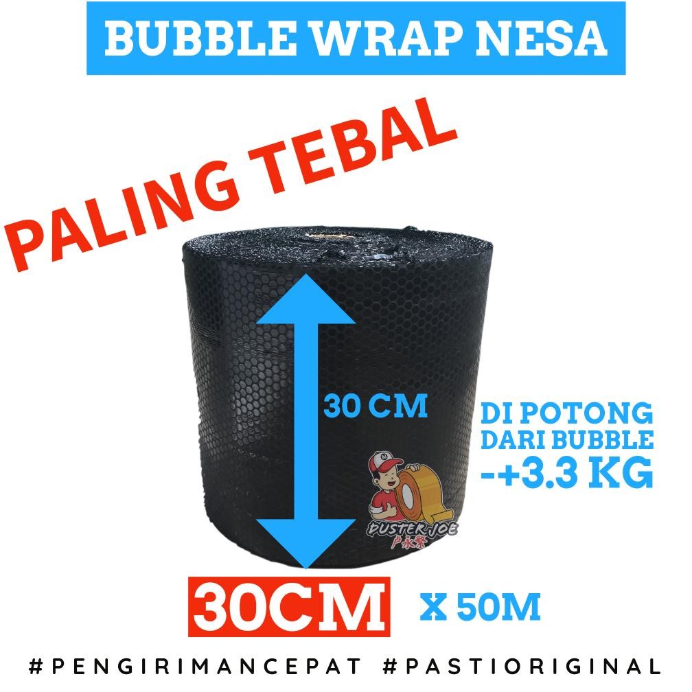 

Bubble Wrap Hitam Nesa Pack 30cm x 50M (POT.3.3KG) PALING TEBAL PER 1 Rol DiM
