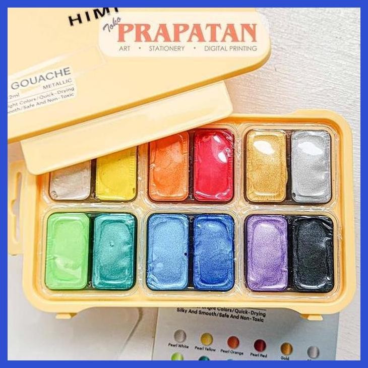 

( SEKOLAH / LUKIS ) COD MIYA HIMI METALLIC GOUACHE 12X12ML | CAT AIR SET (SENI / MENGGAMBAR / ART / KERAJINAN ) SIAP KIRIM