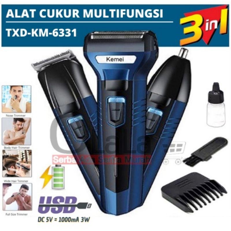 Alat Cukur Rambut Kemei Km6331 Mesin Cukur Km-6331 Clipper 3 In1 New Best Quality 100% Original