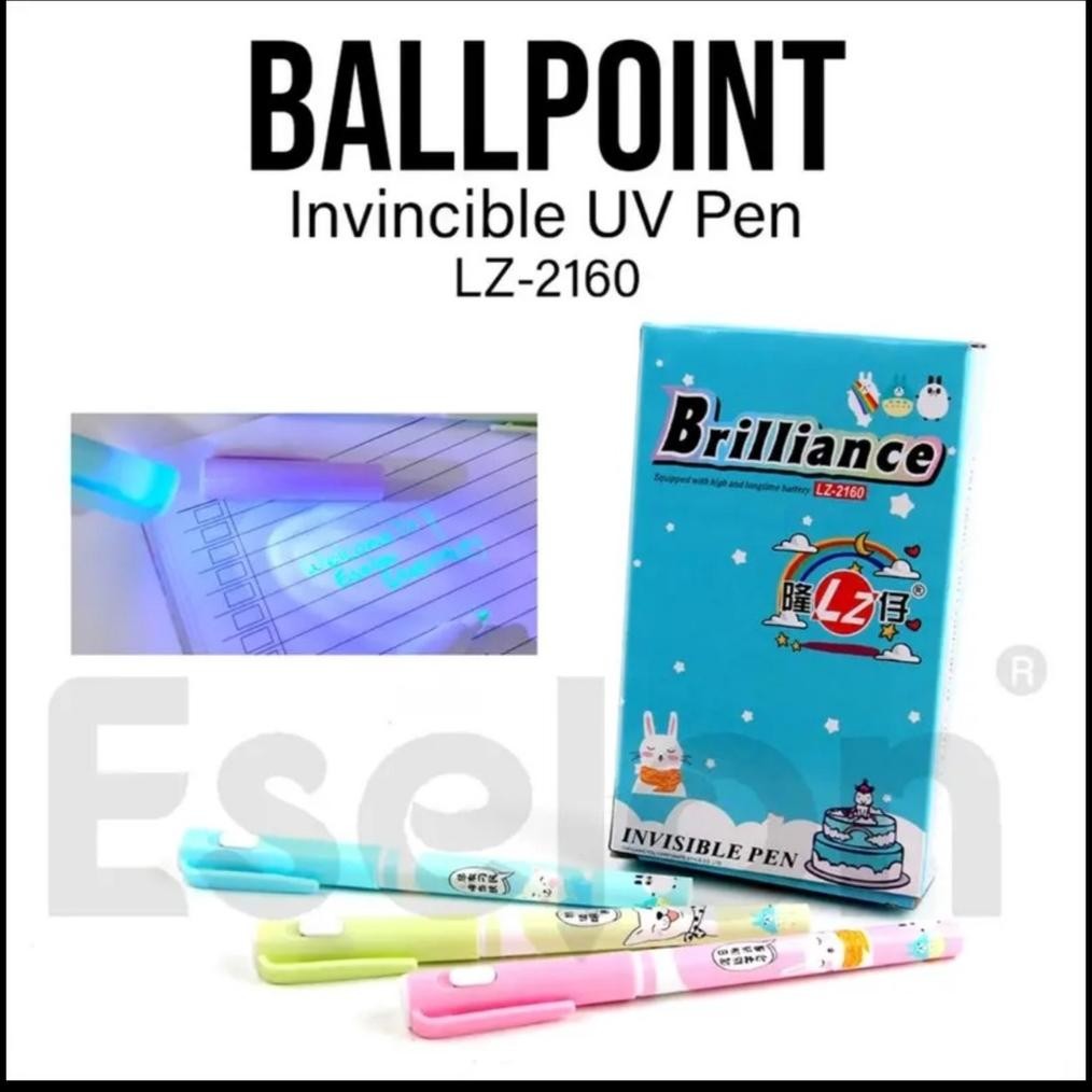 

[1 Lusin/ 12 Pcs] Pulpen Lampu Ajaib Brilliance 2160 / Invisible Pen Senter UV DiM