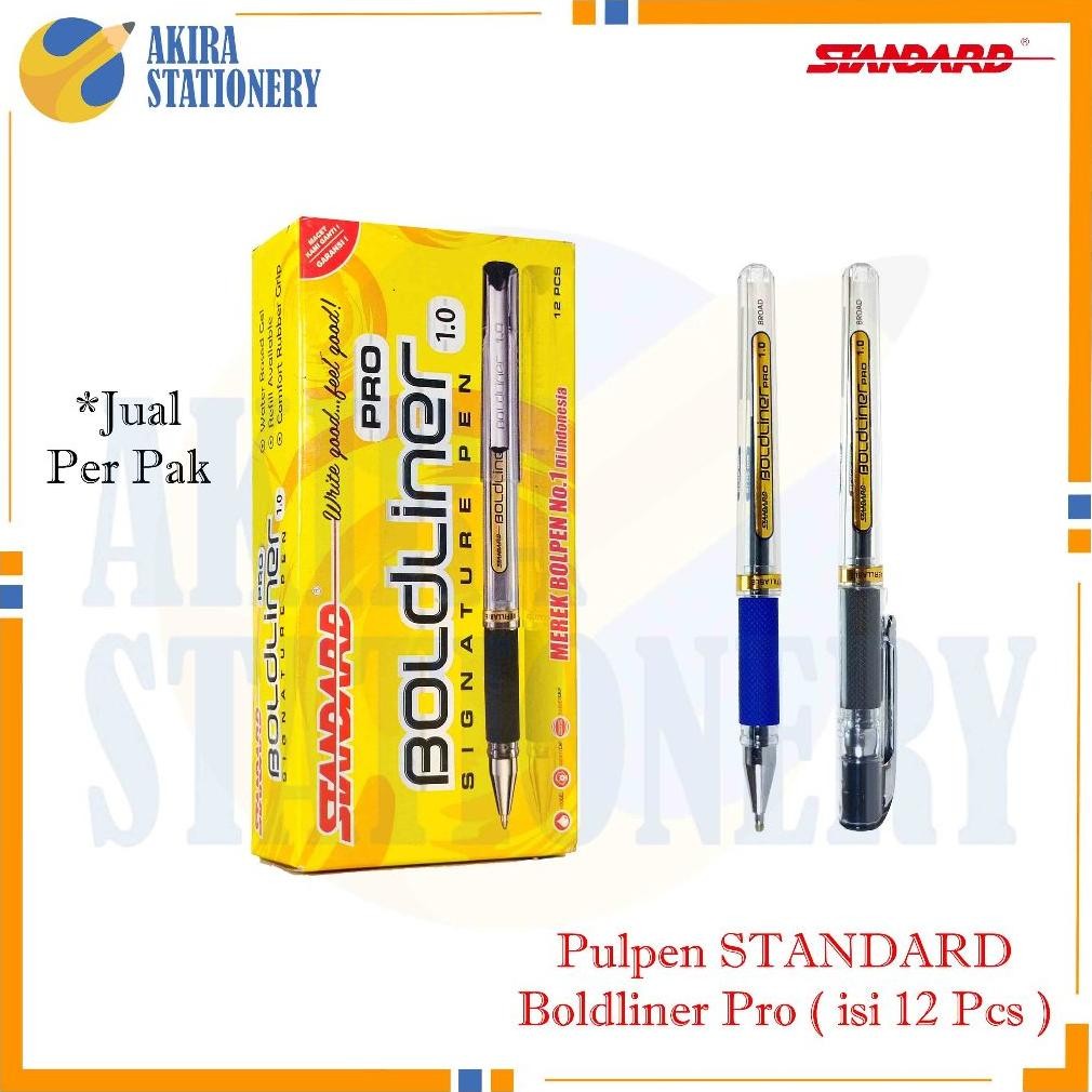

Pulpen STANDARD BoldLiner Pro 1.0 mm Warna Hitam - Biru / Signature Pen Cabut Bold Liner Black -Blue 1.0mm / BallPoint / Ballpen PAK ( 12 PCS ) DiM