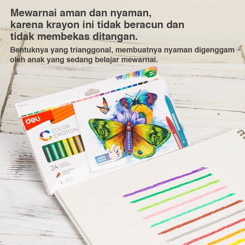 

Deli Krayon Sekolah 24 Warna Cerah Bentuk Segitiga Ergonomis Tidak Beracun EC20020