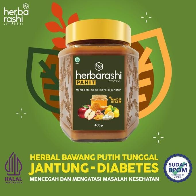 

NEW HERBARASHI Herbal Madu Hitam Pahit Bawang Putih 400ml READY