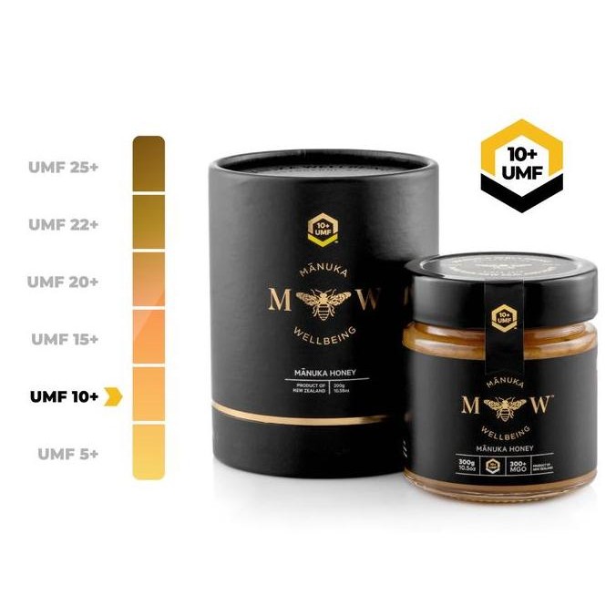 

NEW Manukawellbeing - Madu Manuka Wellbeing UMF 10+ / MGO 300, 300 Gram READY