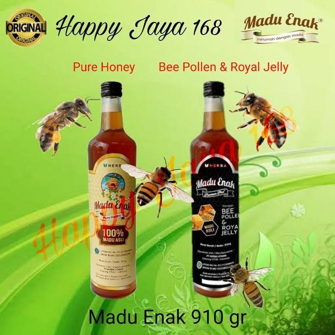 

NEW Madu Enak Pure Honey Premium Plus Bee Pollen Royal Jelly 910 gr READY