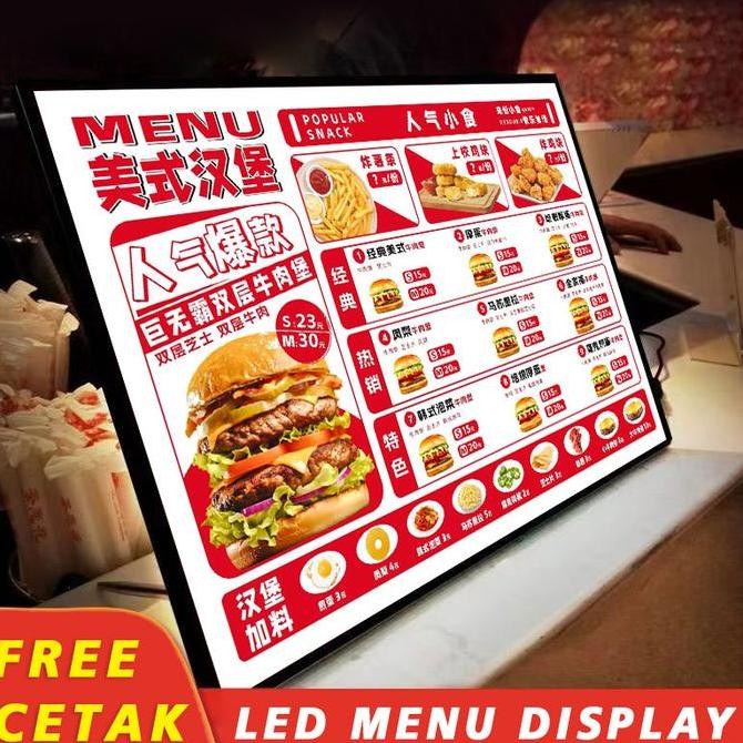 

TERBARU - LED MENU DISPLAY Size A3 & A4 Bisa POTRAIT&LANDSCAPE