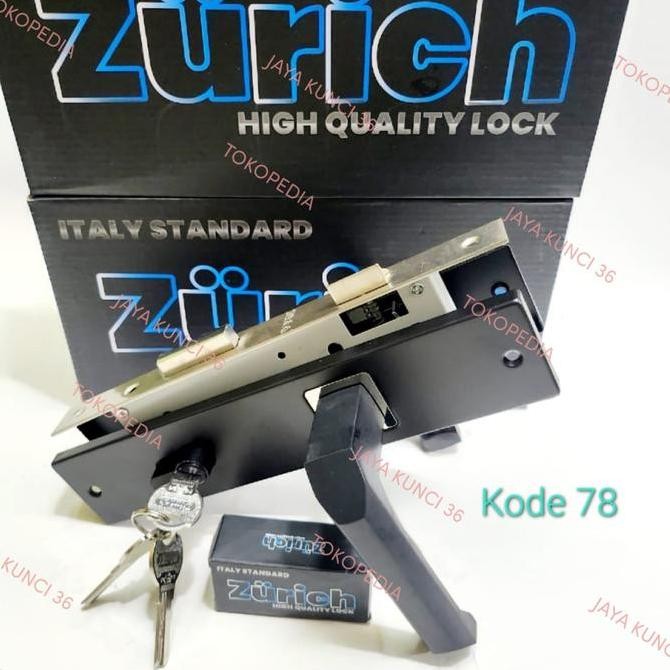 Kunci Pintu Besar Black Zurich / Handle Pintu Besar Hitam 25Cm Zurich