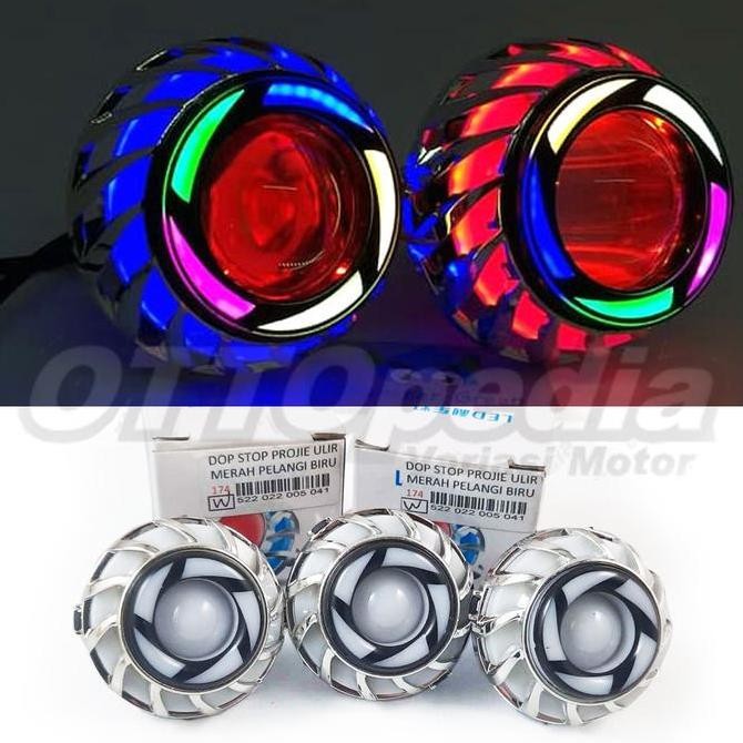 .........] STOPLAMP BOHLAM DOP LAMPU STOP PROJI MINI PROJIE PELANGI BULAT MOTOR