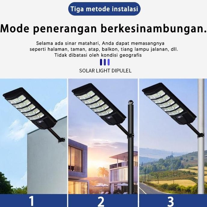 Molong lampu jalan tenaga surya 1000W lampu tenaga surya otomatis outdoor IP67 Waterproof lampu sola