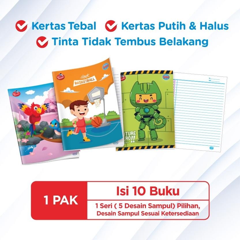 

[1 Pack = 10 Buku] Buku Tulis Sidu 38 Lembar Motif Random