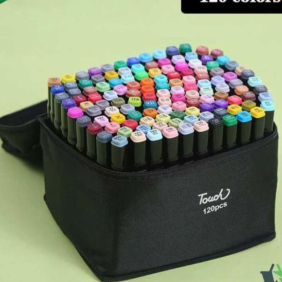 

Touch Spidol Dual Side Fine Art Brush Art Marker Set 120 Warna