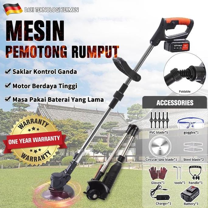 Mesin Pemotong Rumput Lipat Elektrik Mesin Potong Rumput Baterai 48V