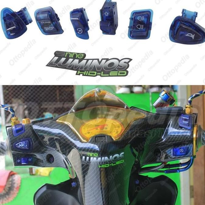 *#*#*#] Saklar Tombol On Off Transparan By Nine Luminos Vario 125 / 150 Biru