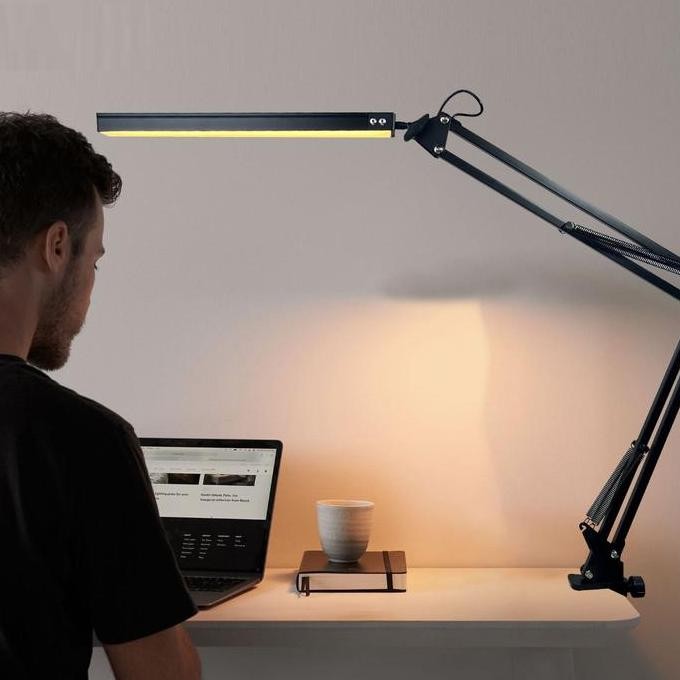 Lampu Meja Belajar Baca Kantor Jepit Lampu Meja LED dengan Penjepit