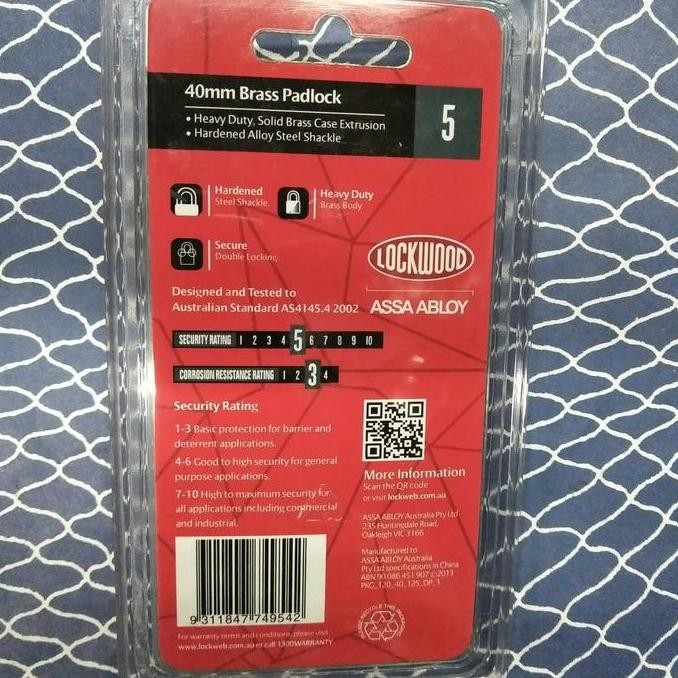 Gembok Lockwood 120/40/125/Dp / Gembok Lockwood 40Mm / Gembok 40Mm