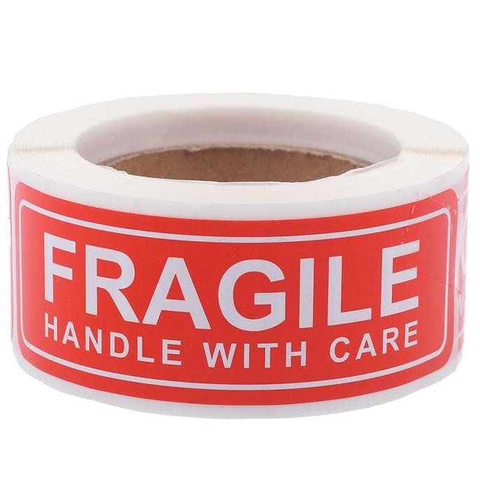 

500Pcs Lakban Fragile Fragile Lakban Fragile Merah Jangan Dibanting Stiker Isolasi Fragile Packaging Sticker Label Fragile