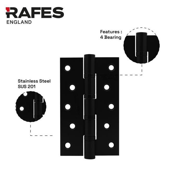 Engsel Rafes Hitam Stainless Steel 304