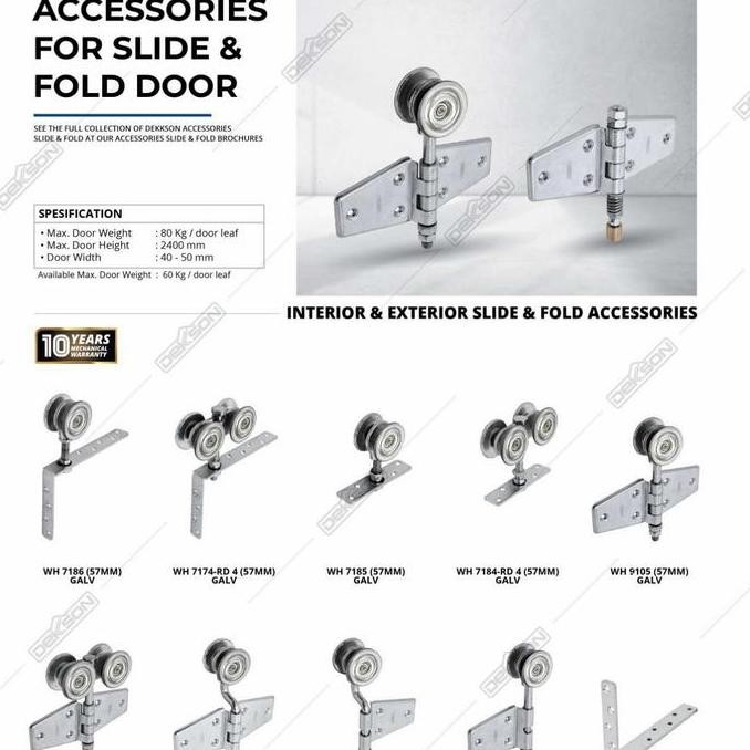 Rel Pintu Dorong Lipat Dekkson Wh 9105 Galv Roda Engsel Atas Tengah