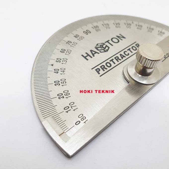 

Penggaris Sudut Busur Derajat Protractor Stainless Hasston Original TM
