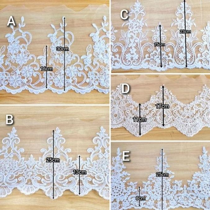 

:::::::] renda bordir per-meter (100cm) with shiny fur, wedding lace