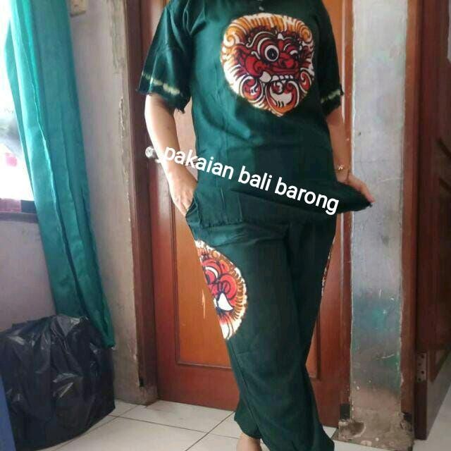 setelan baju bali barong lukis size S, M, L, XL, XXL , XXXL celana panjang ,Nyaman dipakai
