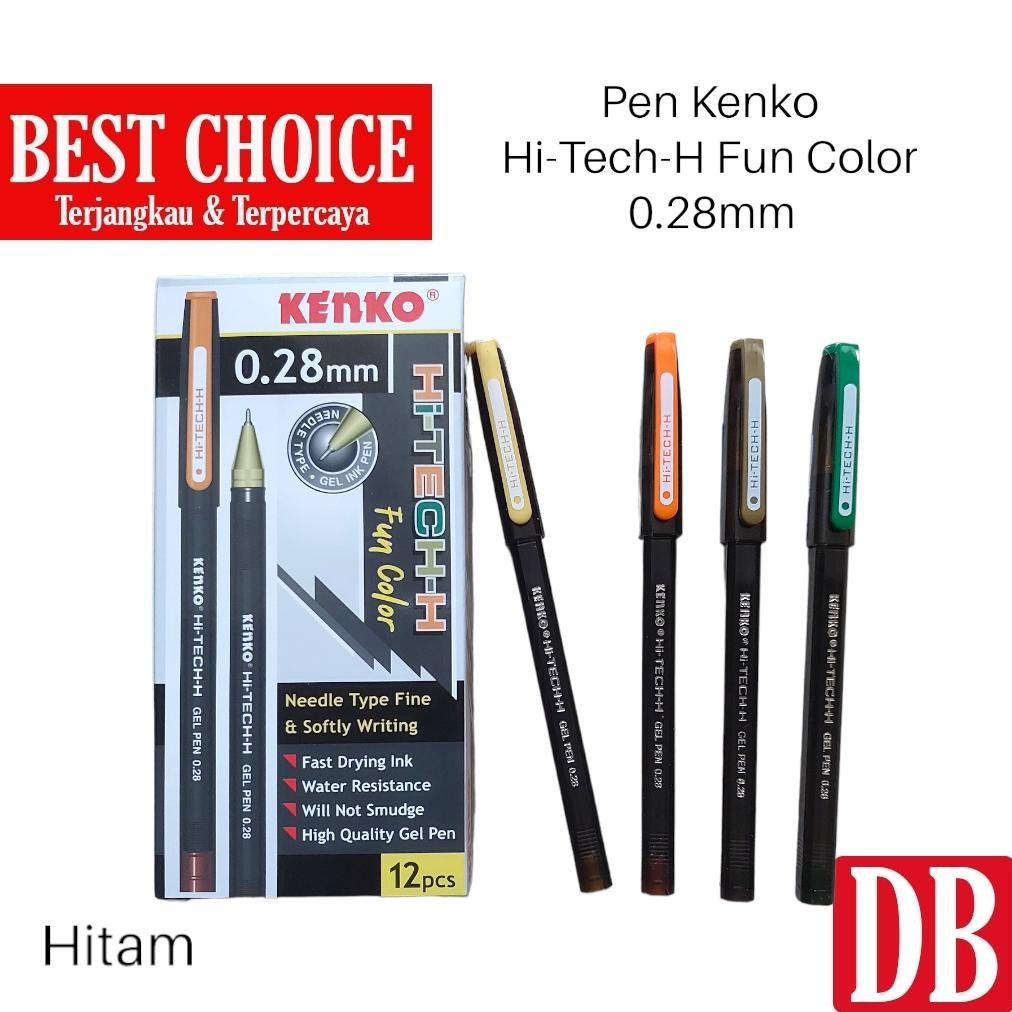 

Gel Pen / Pulpen Hitech / Hi-tech Kenko 0.28mm Hitam/Biru (12 Pcs)