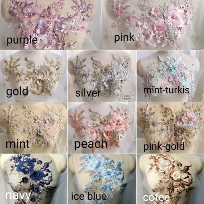 

best seller] lace bordir bunga 3d import