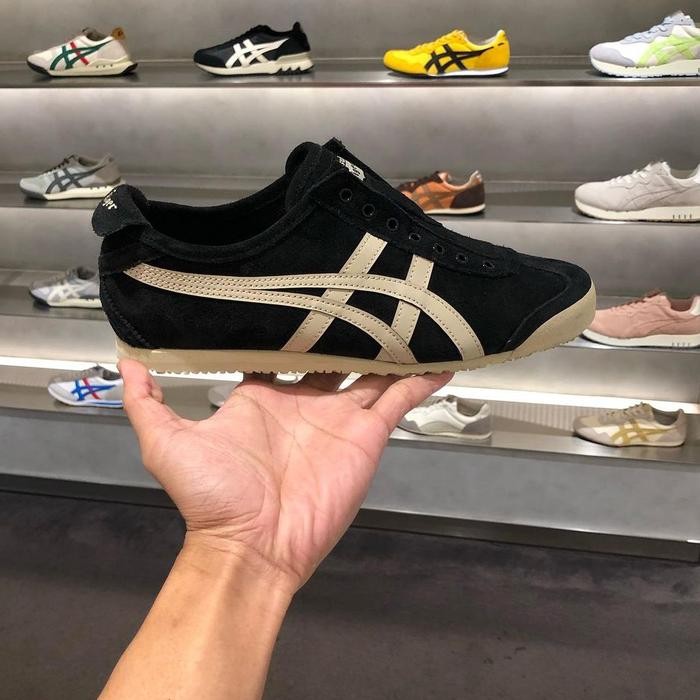 BEST SELLER Onitsuka Tiger Mexico 66 Slip On Sneakers Black Putty Original Authentic