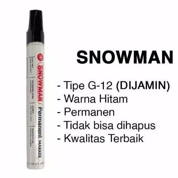 

Viral Spidol Snowman Permanent Marker G-12 Harga 1 Pcs Hitam