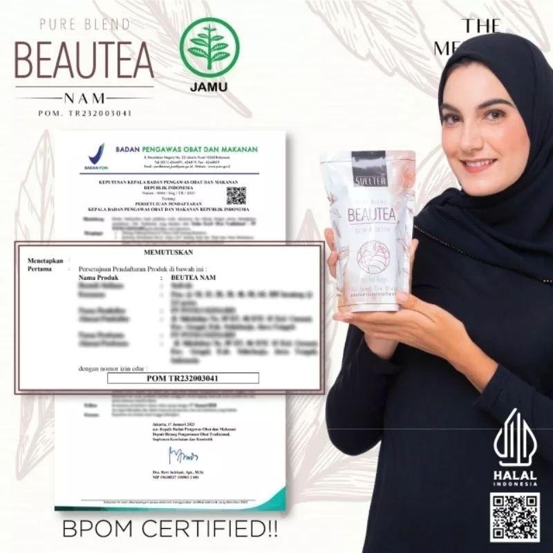 

Bpom Beautea Nam 60 Sachets Whitening Slimming Tea Bpom Terlaris Best Quality 100% Original