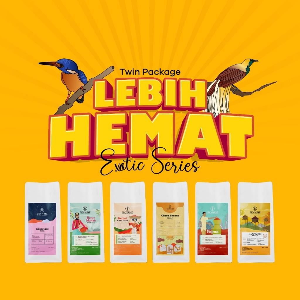 

Biji Kopi Arabika Paket Bundling Twin Pack Exotic Indonesian Coffee 2 Pack X 100Gr Terlaris Best Quality 100% Original