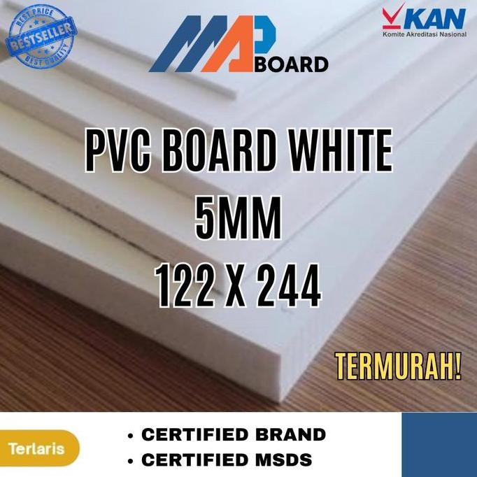 

TERBARU - PVC BOARD / PVC FOAM BOARD / MAP BOARD 5MM UKURAN 122x244 CM