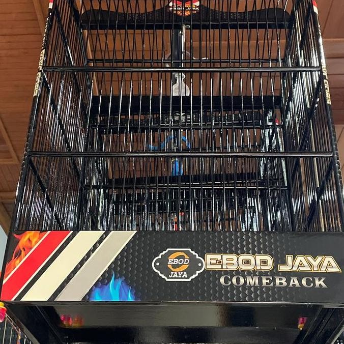 Sangkar Kandang Burung Kotak No 1 & No 2 Ebod Jaya Decal Nanjung Asli