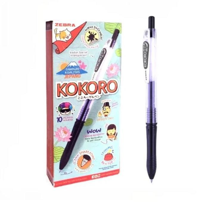 

8 Pcs Bolpen Kokoro Black 0.5 / Zebra Kokoro Bolpoin Tinta Hitam Stationery Co
