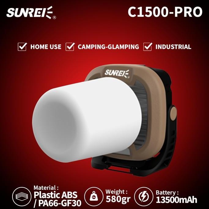 LAMPU CAHAYA TERANG 1500 LUMENS - SUNREI C1500-PRO